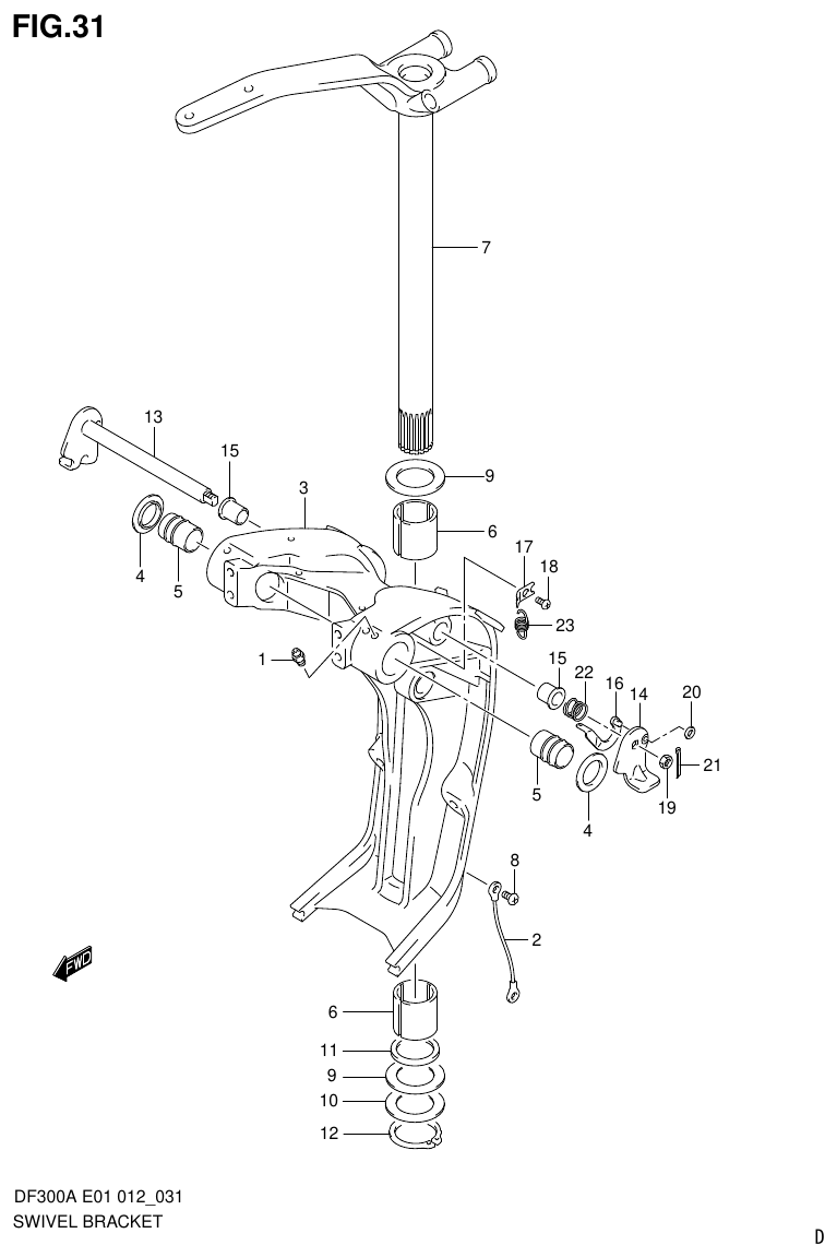 Suzuki DF300AP SWIVEL BRACKET parts diagram